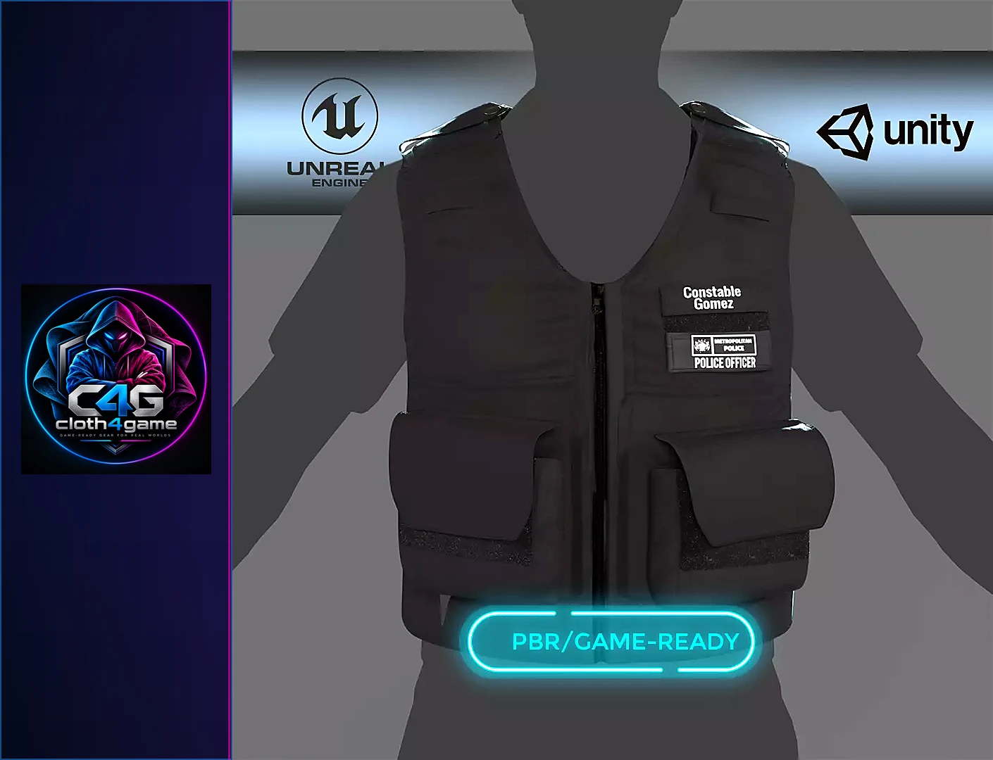 Stab Resistant Body Armour 3D Model - Metropolis London Office - 3D model render by Cloth4Game